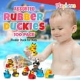 thumbnail image 2 of Playbees Assortment Rubber Duck Toy Duckies for Kids - 100 Pack - Sensory Play, Stress Relief, Stocking Stuffers, Bath Birthday Gifts Baby Showers Classroom Incentives, Summer Beach and Pool Activity, 2 of 8