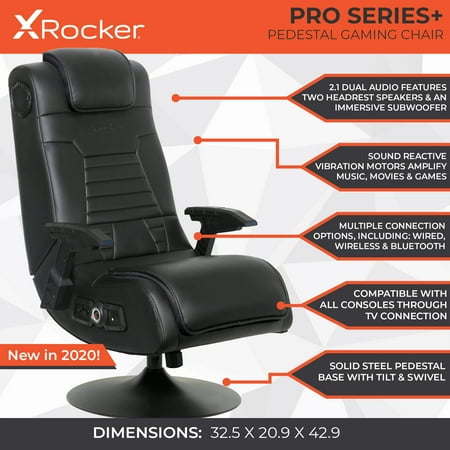 X Rocker - Pro Series+ 2.1 Duel Pedestal Gaming Chair - Black