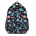 thumbnail image 3 of Black Cartoon Dinosaurs Eggs Pattern Cute School Backpack Bag with Padded Back and Adjustable Shoulder Straps 16.9 X 12.6 X 5.9 Inches, 3 of 5