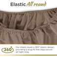 thumbnail image 3 of DESTINY CRESCENT BEDDING 3-Piece 1800 Thread Count Brown Solid Print Microfiber Brushed Sheet Sets, Twin-XL - Hypoallergenic, 3 of 7