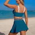 thumbnail image 5 of GEWSEY Womens High Waisted Bikini Sets Two Piece Tummy Control Swim Skirt Color Block Skirted Swimsuit 2026 (Navy, S), 5 of 6