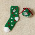 thumbnail image 2 of Christmas Fuzzy Socks with Clear Ball Fluffy Christmas Cozy Slipper Cabin Soft Winter Warm Fleece Socks for Women Teen Girls, 2 of 2