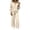 Beige, variant on 2-Piece Women's Tracksuit Set, Fall Brushed Zip-up Long Sleeve Jacket & Wide Leg Pants Soft Relaxed Athletic Sweatsuit, S-XXL