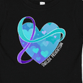 thumbnail image 4 of Inktastic Suicide Prevention Awareness Purple and Teal Heart Ribbon Boys or Girls Baby T-Shirt, 4 of 5