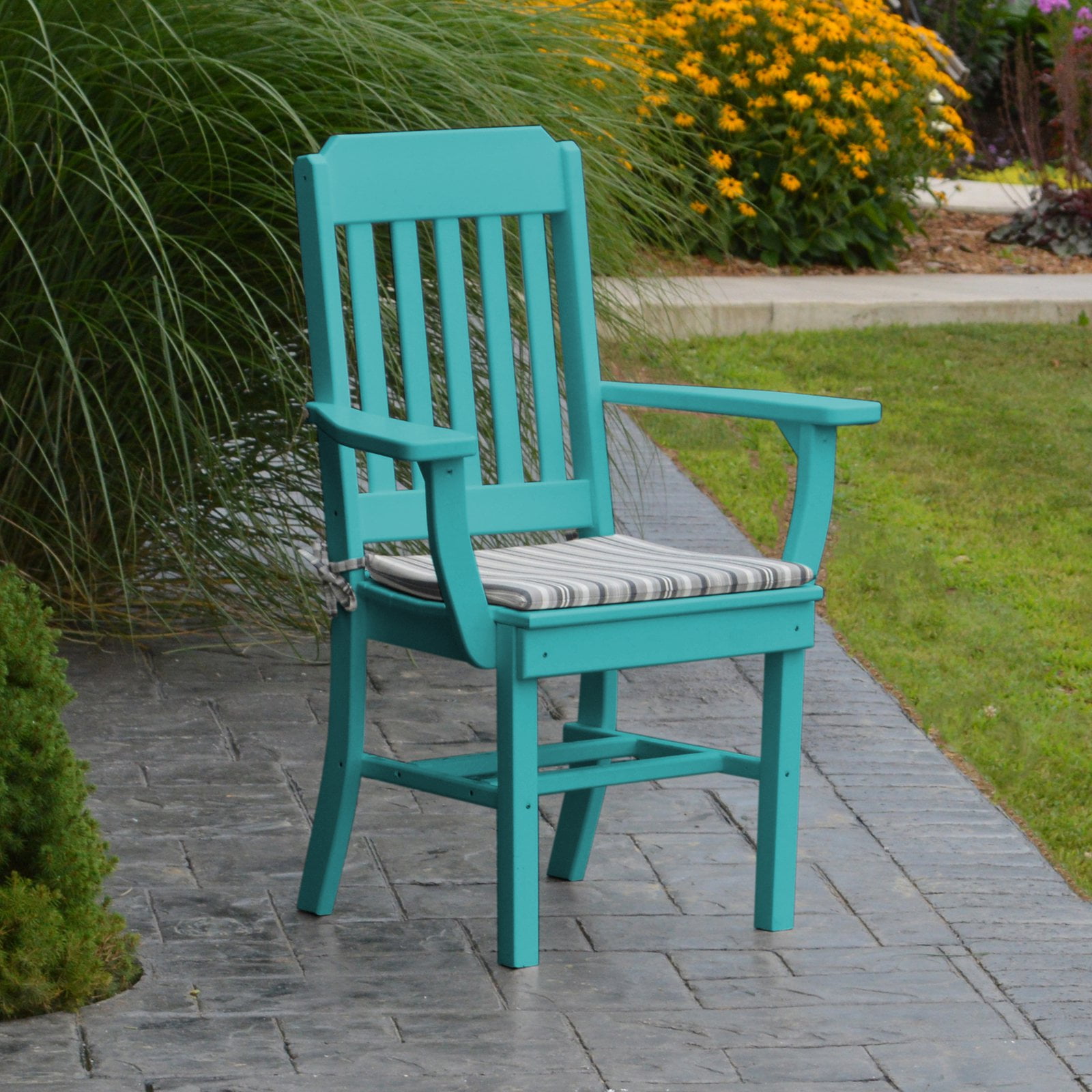 A & L Furniture Traditional Poly 5 Piece Oval Patio Dining Set