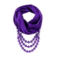 thumbnail image 2 of WREESH Womens Fashion Elegant Scarf Solid Chiffon Scarf Pendant Necklace Ethnic Style Soft Versatile Necklace Scarf Clothing Accessories Purple, 2 of 3