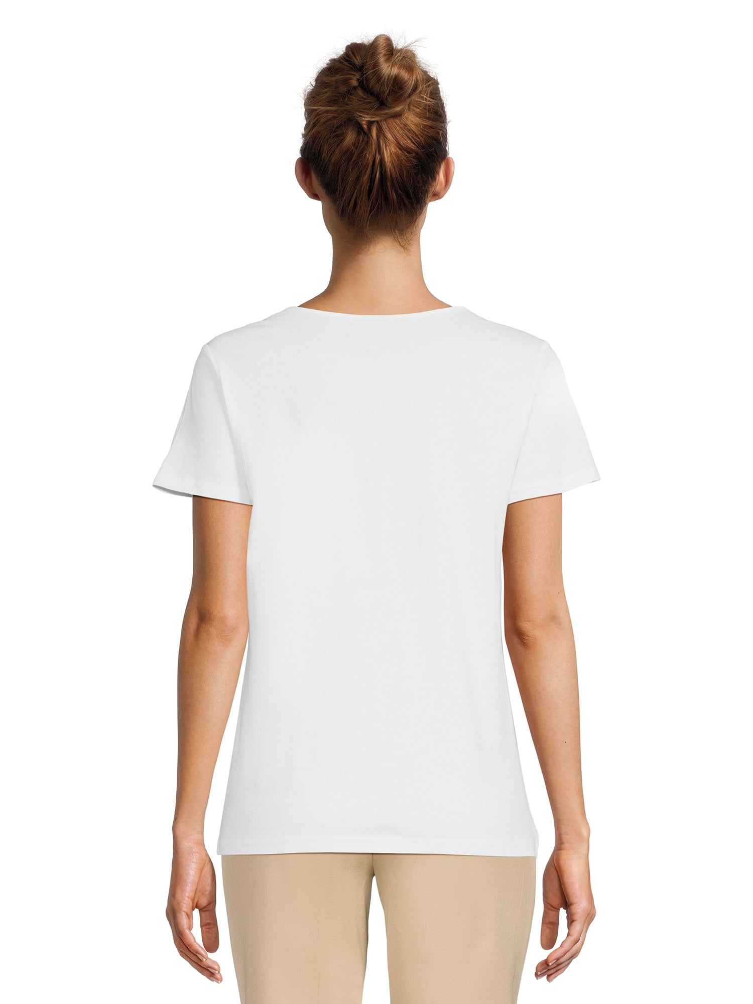 RealSize Women's Embellished Crewneck Tee with Short Sleeves, Sizes XS-3XL