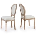 thumbnail image 6 of Bestco Upholstered Dining Chairs Set of 2 Wood Accent Chairs French Vintage Decor Beige, 6 of 9
