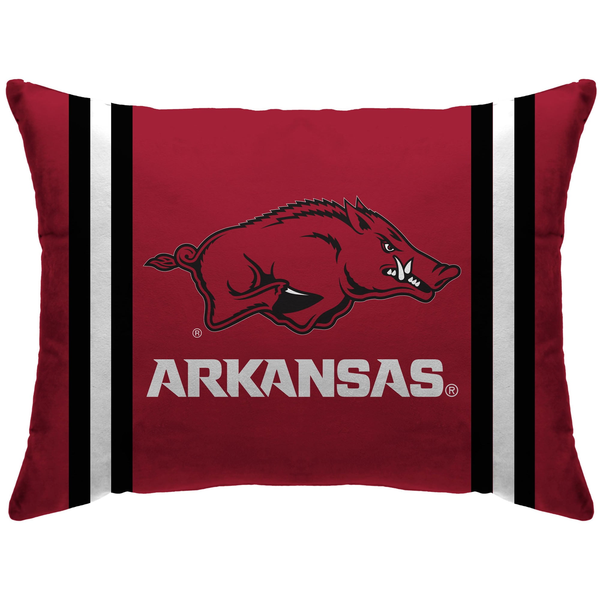Arkansas Razorbacks Standard Stripe Logo Plush Bed Pillow