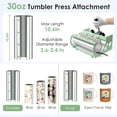 thumbnail image 4 of PNKKODW 12''x15'' Heat Press, 5-in-1 Digital Shirt Press Machine Heat Transfer Sublimation with 30oz Tumbler Press, Teflon-Coated Heat Plate, 360° Swing Away for Mugs Hat Plate Cap, Green, 4 of 8