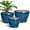Blue Glaze, variant on Ordivic 3 Set Large Blue Ceramic Plant Pots with Drainage Saucer for Succulent Plant Lovers,Home Decor