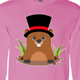 thumbnail image 4 of Inktastic Groundhog Day with Groundhog in Top Hat Long Sleeve T-Shirt, 4 of 5