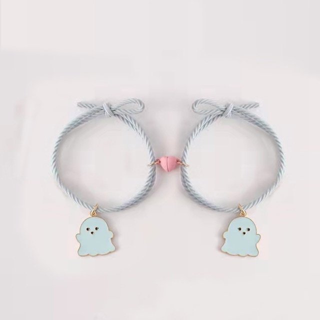 Conjunto De Pulsera Magnética Linda Diadema Fantasma Pareja , Regalos Para Novio Novia Y Bestie , Joyería De Apertura Ajustable Gao Jiahui unisex