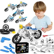 Back to School Gifts Toys Sale! CWCWFHZH 5 In 1 Building Car Metal Model Kits Stem Building Toys Model Car Kits for Boys 8-12 Motorcycle Metal Building Blocks for Kids Boys 8 9 10 11 12-16 Years Old