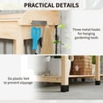 thumbnail image 5 of Outsunny Potting Bench Table, Includes Removable Outdoor Sink Station with Hose Hook Up, Wooden Work Station with Faucet, Drawer, Natural Wood, 5 of 9