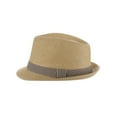thumbnail image 5 of Panama Jack Women's Fedora Hat - Soft Matte Toyo Straw, Striped Cotton Hat Band, Inner Sweatband, 1 3/4" Brim (Tea), 5 of 8