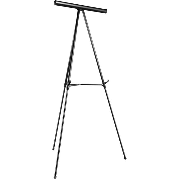 High Boardroom Aluminum Flipchart Whiteboard and Display Easel Stand with Adjustable Height Telescope Tripod, 35 x 2 x 28 Inches, Black