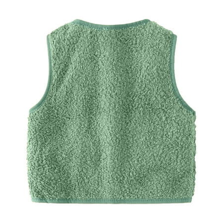 

Cathalem Girls Clothes Size 4t Toddler Children Girls Boys Solid Warm Thick Spring Winter Sleeveless Vest Clothes Jacket for Kids Coat Green 11-12 Years