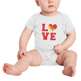 thumbnail image 2 of Love Sicily Flag Heart Cute Baby Jumpsuits Newborn Clothes (White, 3-6 Months), 2 of 5