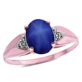 thumbnail image 3 of Star K � Oval 9x7 Created Star Sapphire trillion miracle setting wide band Ring, 3 of 9