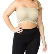 LAVRA Women's Plus Size Strapless Bandeau Padded Tube Top Bra
