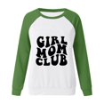 thumbnail image 2 of Gibobby Sudadera sin capucha y ocio Top con capucha y cuello redondo con mangas raglán y estampado divertido de para mujer sin sombrero para uso casual 2 (Verde, XL), 2 of 5