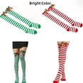 thumbnail image 2 of 2 parejas Mujeres de la rodilla Calles altos para la Navidad por mucho tiempo sobre medias de rodilla con arco y bolas esponjosas para mujeres disfraz de fiesta de navidad de Halloween, 2 of 5