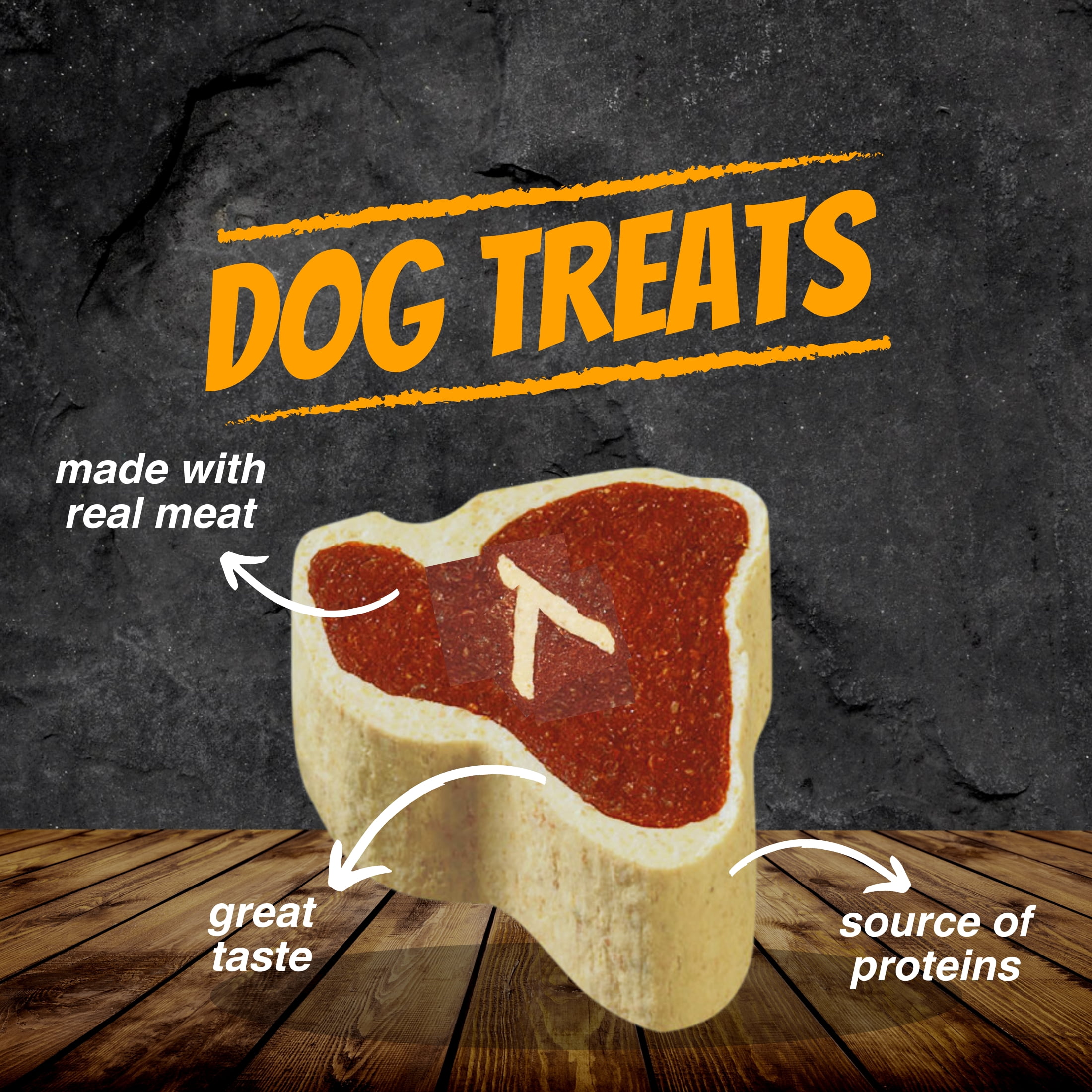 Porterhouse Flavor Dog Treats, 4.5oz (Pack of 4) Made with Real Meat Delicious Nutritious Snacks for Dogs Training Reward and Everyday Treat Food