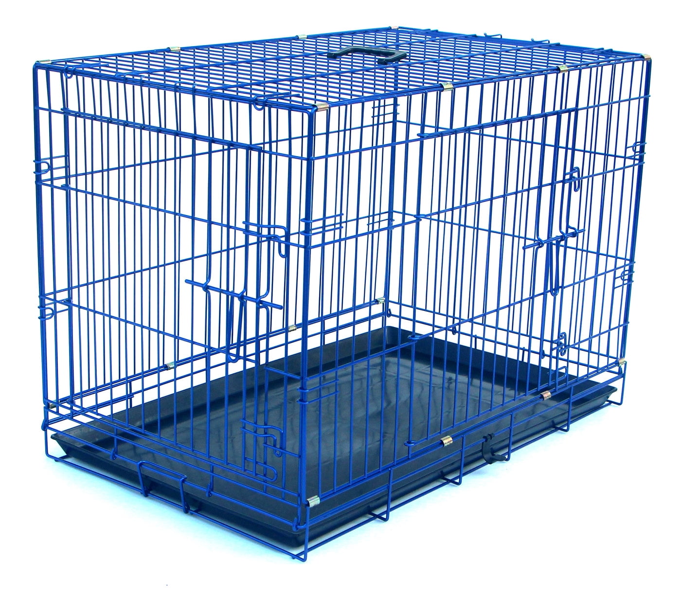 Pet Expressions 36 Inch Blue Colored Metal Wire Dog Crate - Available in Various Sizes and Colors