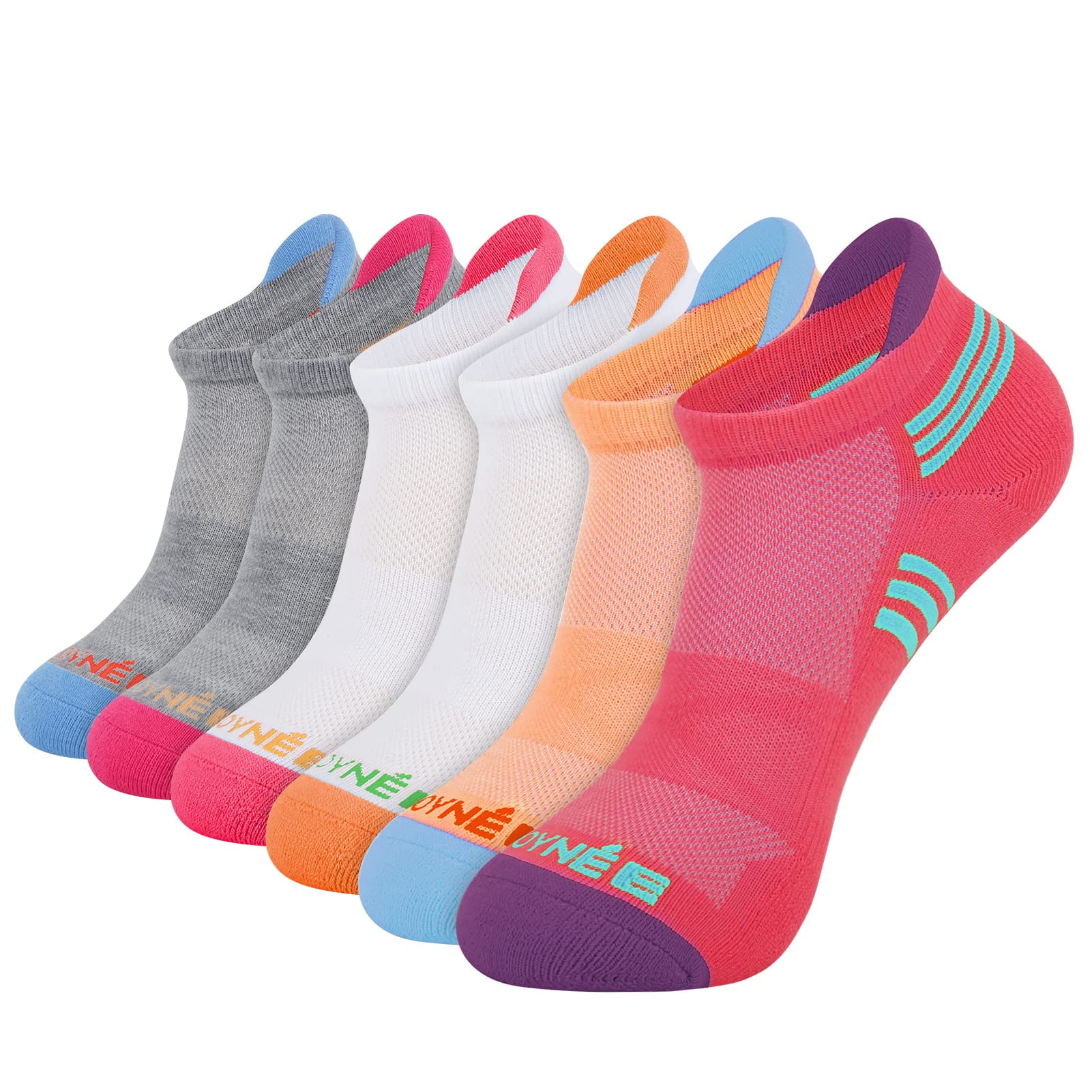 JOYNÉE Womens Ankle Cushioned Socks 6 Pack Athletic Low Cut Socks with ...
