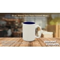 thumbnail image 4 of 10 Glossy Two-Tone Ceramic Mugs Set, 15 oz. - Stoneware, Smooth, Durable, C-handle - Blue, 4 of 5