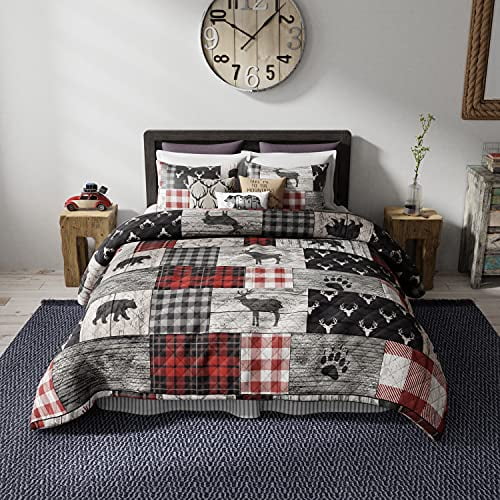 Full / Queen Bedding Set - 3 Piece - Timber by Donna Sharp - Lodge Quilt Set with Full/Queen Quilt and Two Standard Pillow Shams - Machine Washable