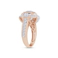 thumbnail image 5 of 10.80 CT Round Cut Simulated White Diamond Halo Cluster Engagement Ring In 14K Rose Gold Over Sterling Silver (Color: White, Clarity: VVS1-VVS2, 10.80 Cttw) -4, 5 of 8