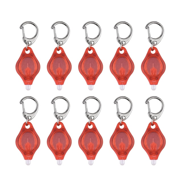 Graflsoa 10-Pack LED Keychain Flashlights with CR2032 Battery, Multi-Color Options, Compact Design for Outdoor Adventures