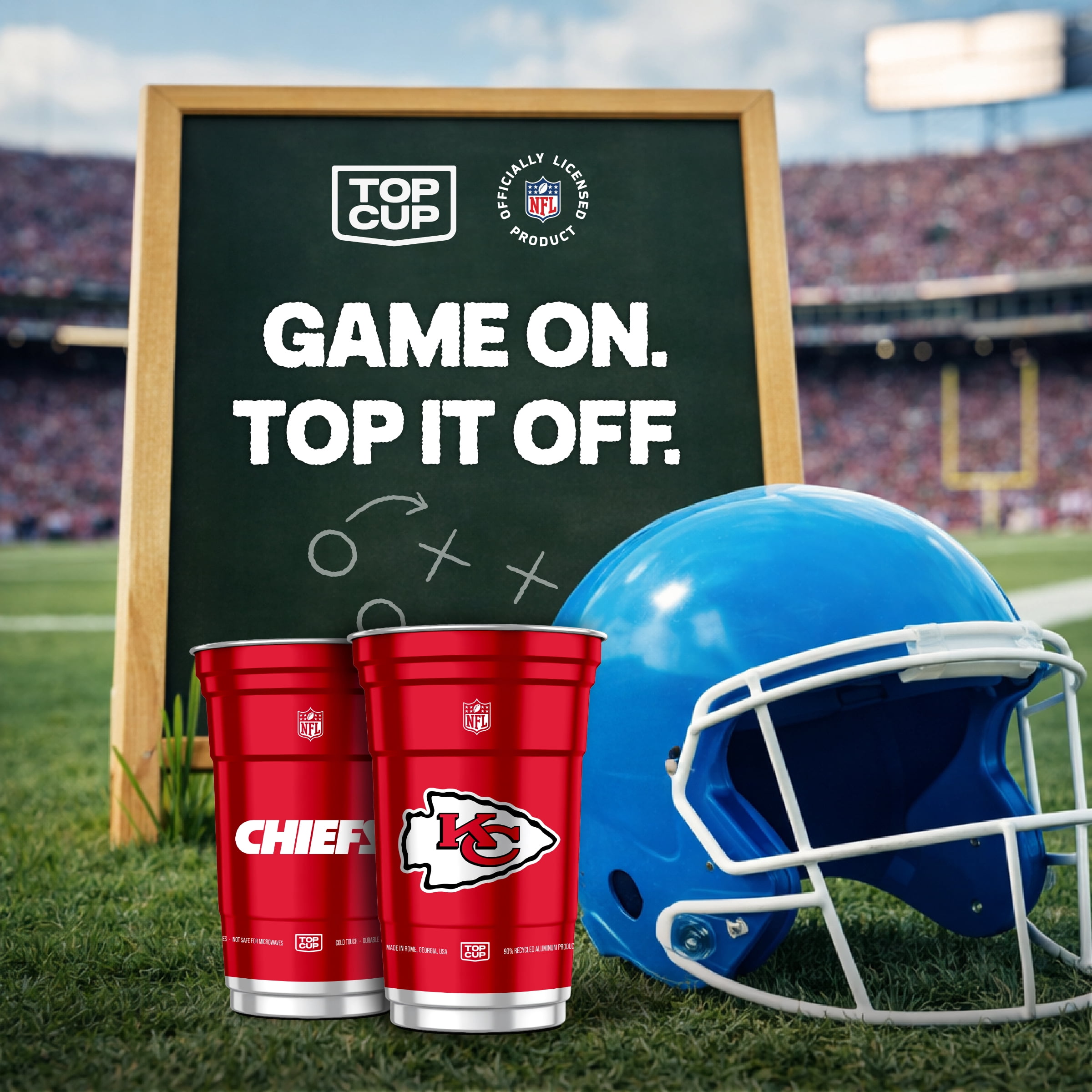 Top Cup NFL Kansas City Chiefs Aluminum Party Cups, 20oz, 10 count