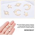 thumbnail image 3 of 30Pcs 3 Style Sun Brass Links 14K Gold Plated Star Moon Connectors with 2 Holes for DIY DIY Jewelry Making Findings, 3 of 7