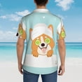 thumbnail image 6 of Balery Corgi With Towel Ans Slice Cucumber Print Men's Hawaiian Shirts Short Sleeve Beach Shirt Relaxed Fit Vacation Button Down Shirts-X-Large, 6 of 9