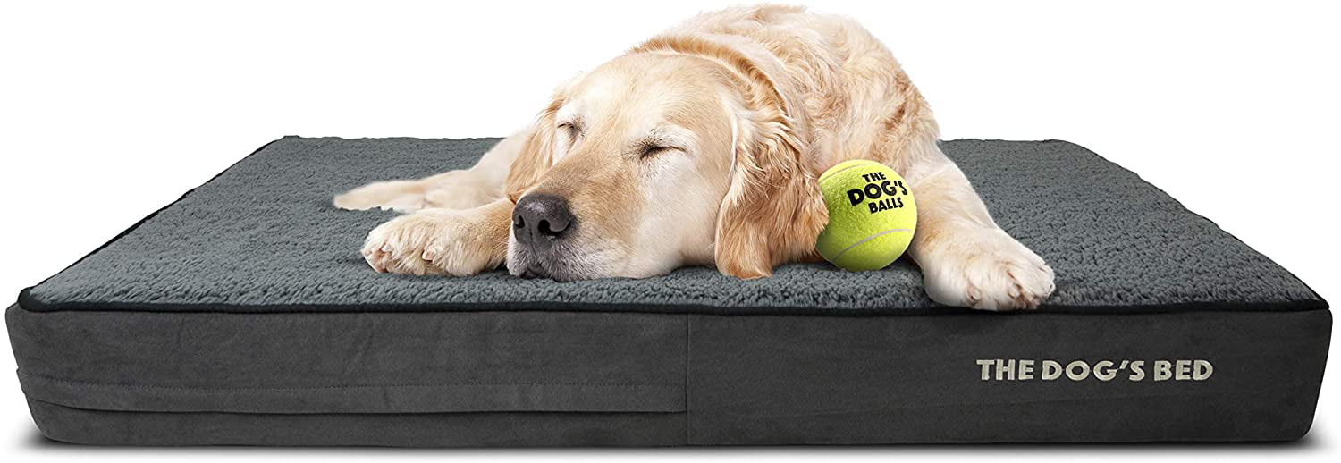 Hip & Elbow Dysplasia The Dog’s Bed Orthopedic Dog Bed Calming Bed Dog Pain Relief for Arthritis Senior Supportive Washable Cover Lameness Waterproof Premium Memory Foam S-XXXL Post Surgery 