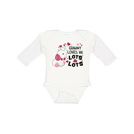 

Inktastic Grammy Loves Me Lots and Lots- Cute Elephant Gift Baby Boy or Baby Girl Long Sleeve Bodysuit
