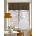 thumbnail image 4 of Faux Linen Valances for Windows Christmas Winter Vintage Farmhouse Red Green Plaid Curtains Valance Light Filtering Rod Pocket Small Window Treatment for Kitchen Living Room Bedroom 42x12In, 4 of 6