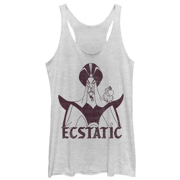 Women's Aladdin Jafar Ecstatic Racerback Tank Top White Heather Small