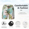 thumbnail image 3 of Yiaed Watercolor Palm Tree Print Mens Swim Trunks Bathing Suit Compression Liner Beach Swim Shorts Swimwear Quick Dry Zipper Pocket No-Chafing Board Short-Small, 3 of 6