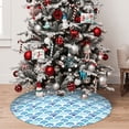 thumbnail image 5 of Lsque Blue Fish Scale Texture Print Christmas Tree Skirt, Tree Skirt with Ties or Velcro, Perfect for Holiday Decorations, Halloween, and New Year-36", 5 of 7