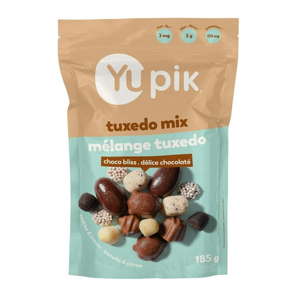 Yupik Tuxedo Mix, 185 g, Chocolatey Bites, Tuxedo Cake Flavor, Blend of Chocolates, Cookies & Cream, Brownie Bites, Chocolate Covered Almonds, Special Treat, Party Snack