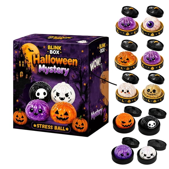 Halloween Mystery Squishy Toy Pumpkin Ghost Stress Ball Fidget Squeeze Sensory Toy with Steamer for Party Favors Goodie Bag Stuffers Random Style 1PC