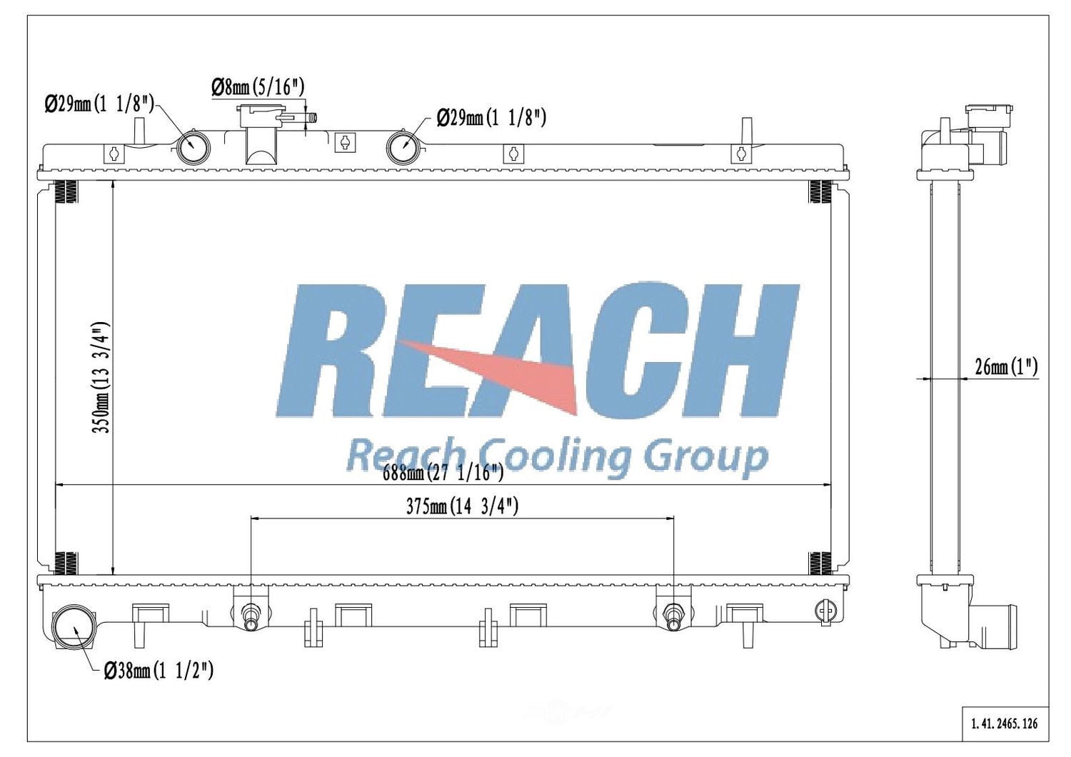 Reach Cooling 41-2465 Radiator