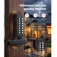thumbnail image 6 of KFFKFF Mechanical Keyless Entry Door Lock, 2.0 Code Upgrade, 4-7 Digit Combination, Dual-Sided Push Button Keypad with Handle, Auto Locking Feature, Oil-Rubbed Bronze Finish, 6 of 9