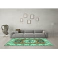 thumbnail image 3 of Ahgly Company Indoor Round Persian Turquoise Blue Traditional Area Rugs, 3' Round, 3 of 4