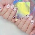 thumbnail image 2 of 24Pcs Halloween Nails Pink Press on Nails Short Square Fake Nails Love Heart Ghost Acrylic Nails Zombie Mummy Glue on Nails Scar Full Cover False Nails Short Coffin Nails for Halloween Manicure Tips, 2 of 5