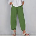 thumbnail image 1 of Women's Summer Comfortable Loose Wide Legged Fashion Solid Color Capris RXIRUCGD Vert, Taille: S, 1 of 5